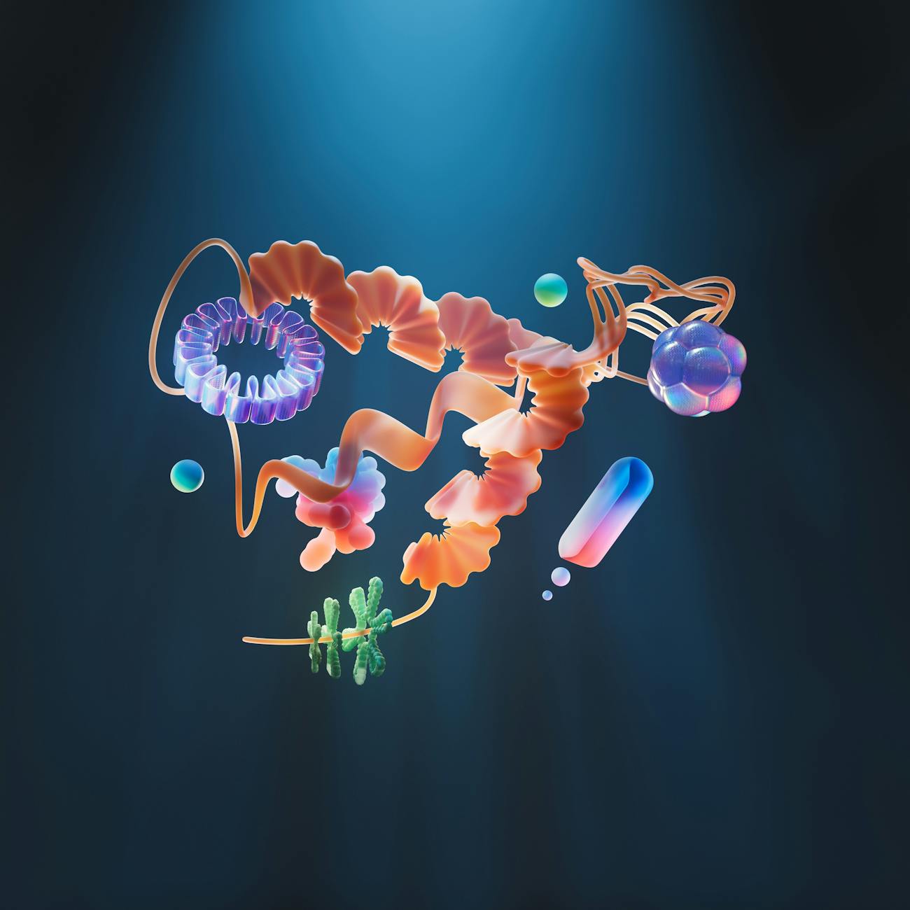 Abstract molecular structure representing the overlapping metabolic and vascular pathways studied in GLP-1 obesity-drug research.