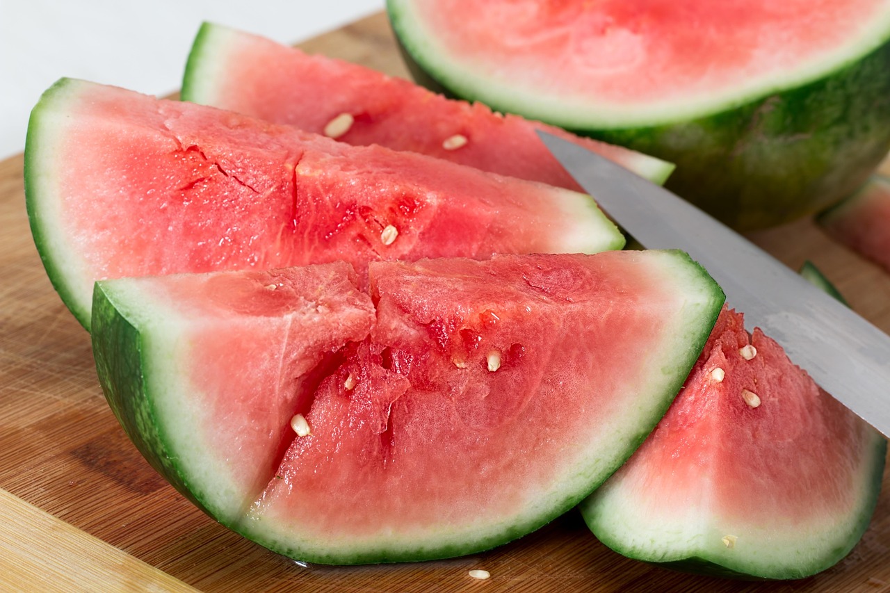 Sliced watermelon on a table